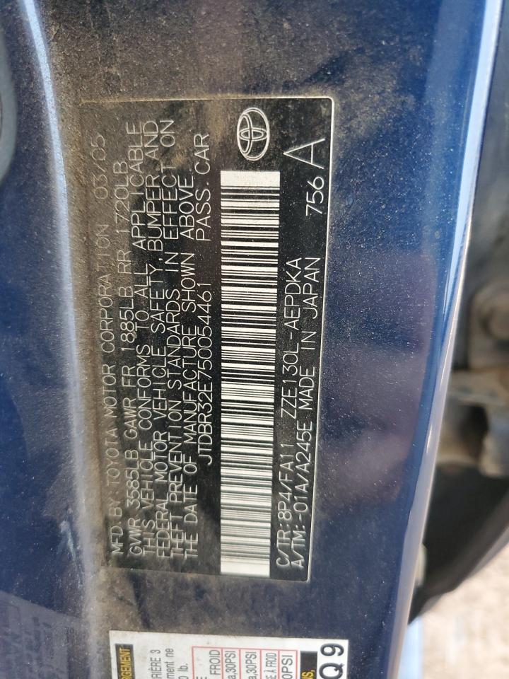 2005 Toyota Corolla Ce VIN: JTDBR32E750054461 Lot: 70595735