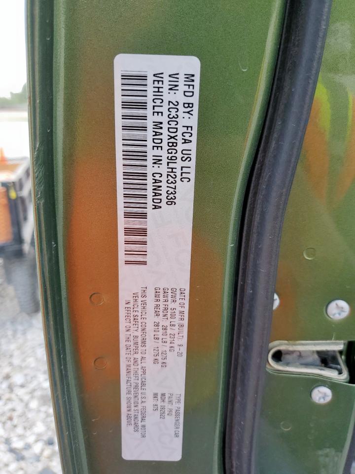 2020 Dodge Charger Sxt VIN: 2C3CDXBG9LH237336 Lot: 68686165