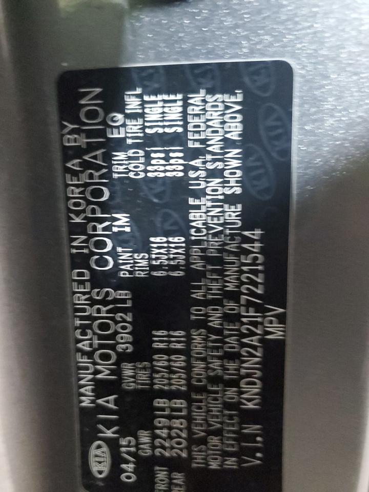 2015 Kia Soul VIN: KNDJN2A21F7221544 Lot: 69571565