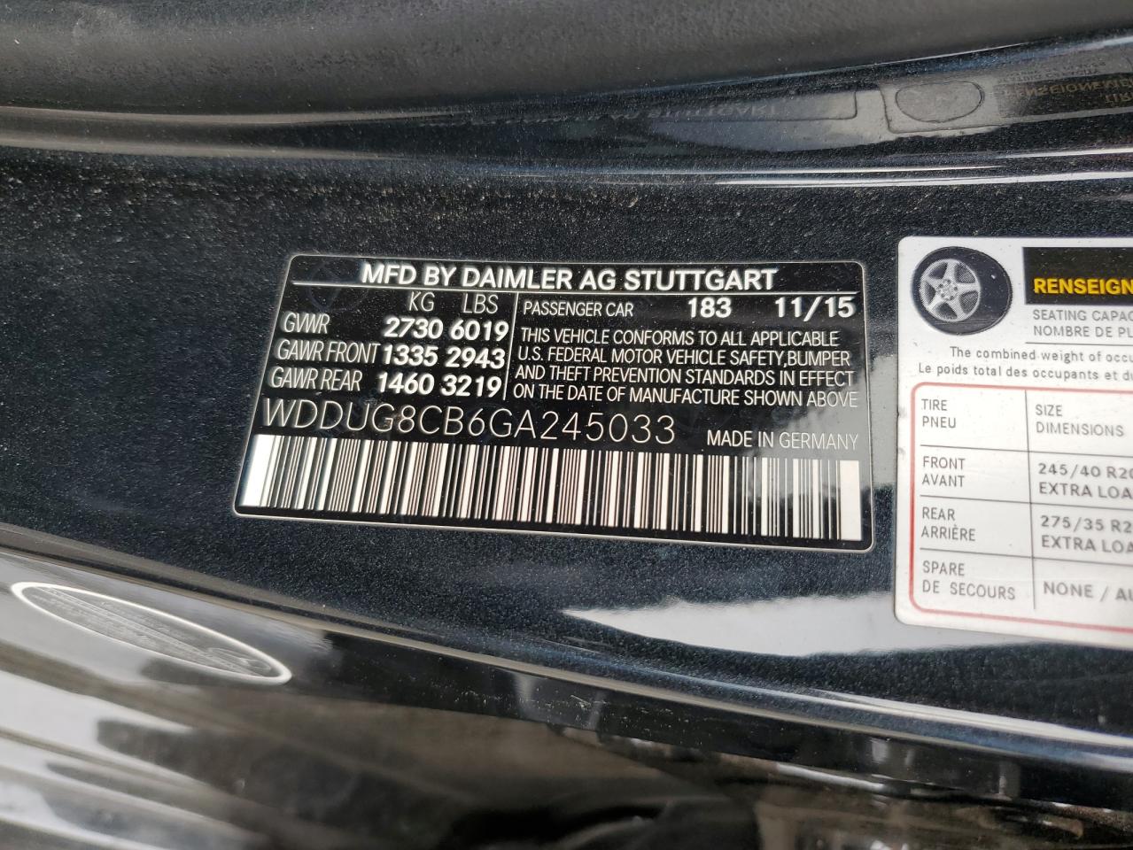 2016 Mercedes-Benz S 550 VIN: WDDUG8CB6GA245033 Lot: 70720815