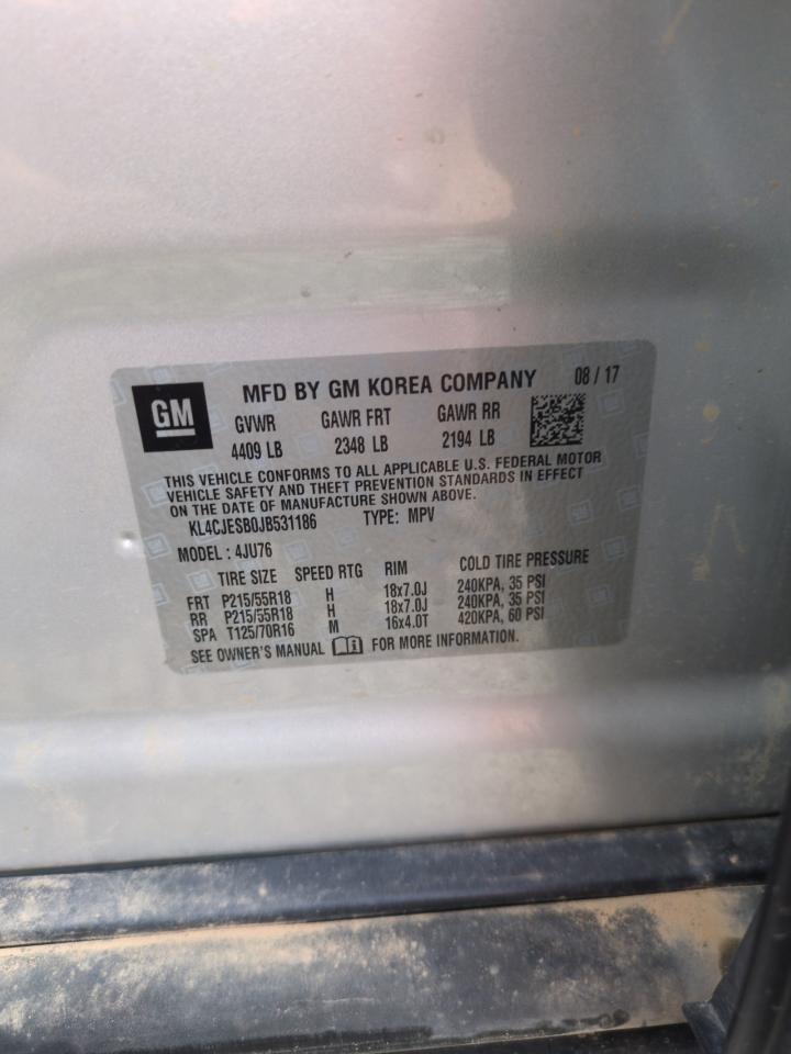 2018 Buick Encore Preferred VIN: KL4CJESB0JB531186 Lot: 70653125