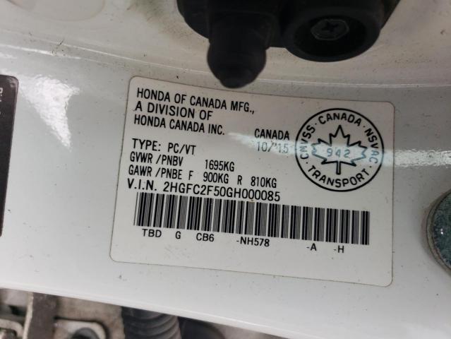 2016 HONDA CIVIC LX  