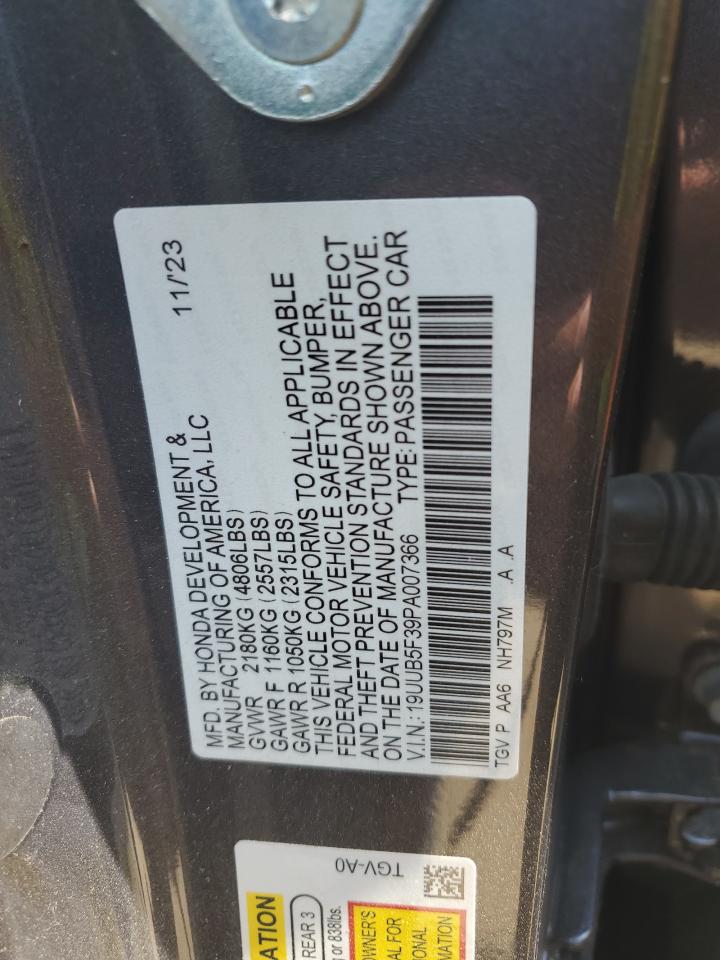 2023 Acura Tlx VIN: 19UUB5F39PA007366 Lot: 67136795