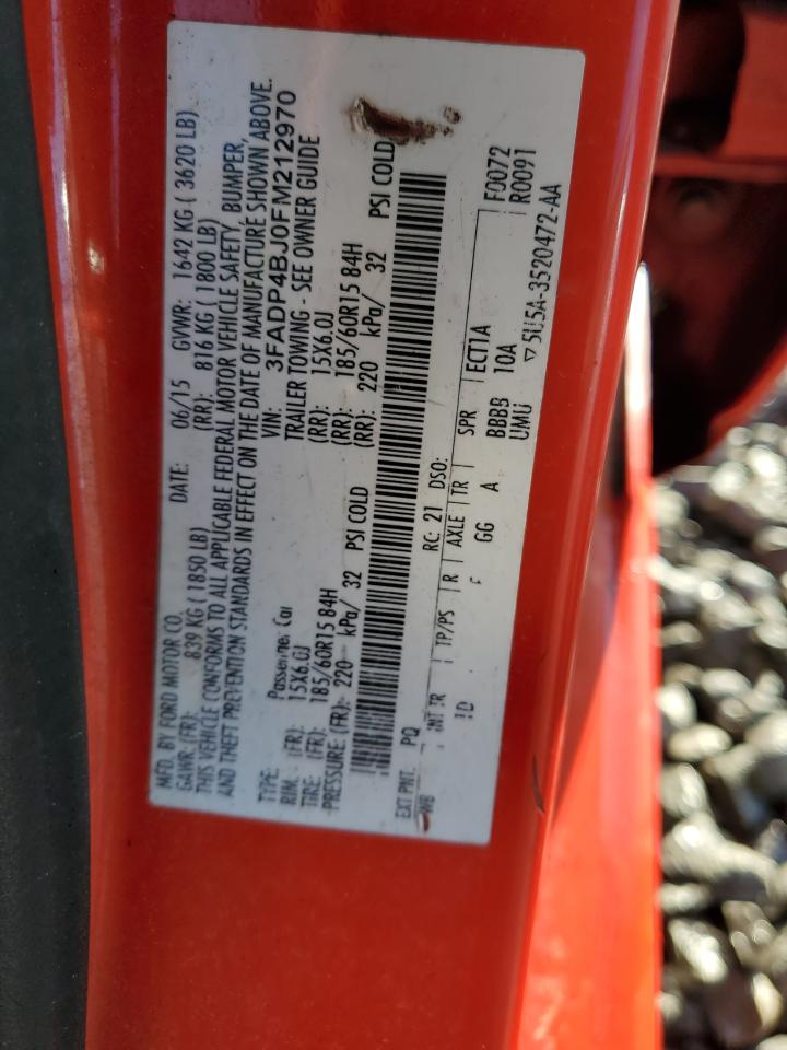 2015 Ford Fiesta Se VIN: 3FADP4BJ0FM212970 Lot: 70463705