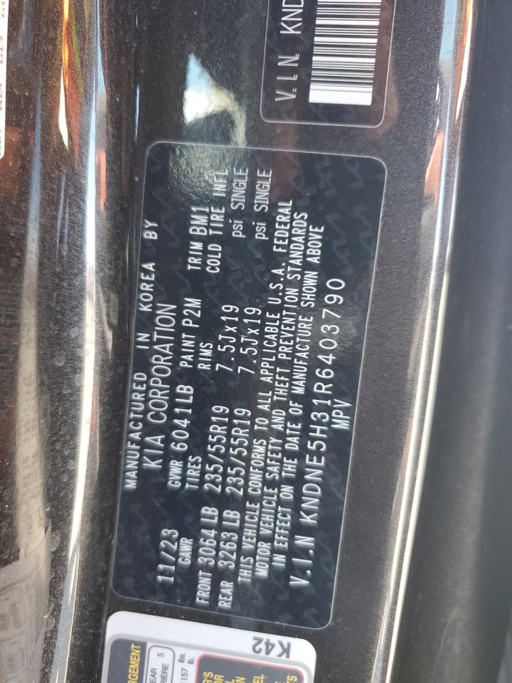 2024 Kia Carnival Sx VIN: KNDNE5H31R6403790 Lot: 69980415