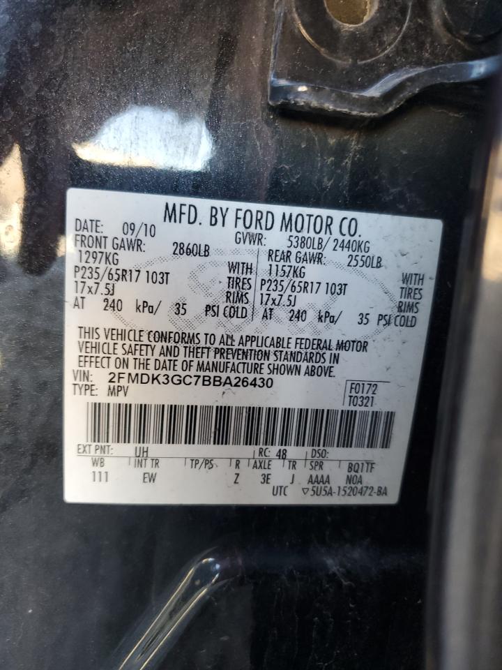 2011 Ford Edge Se VIN: 2FMDK3GC7BBA26430 Lot: 69833445