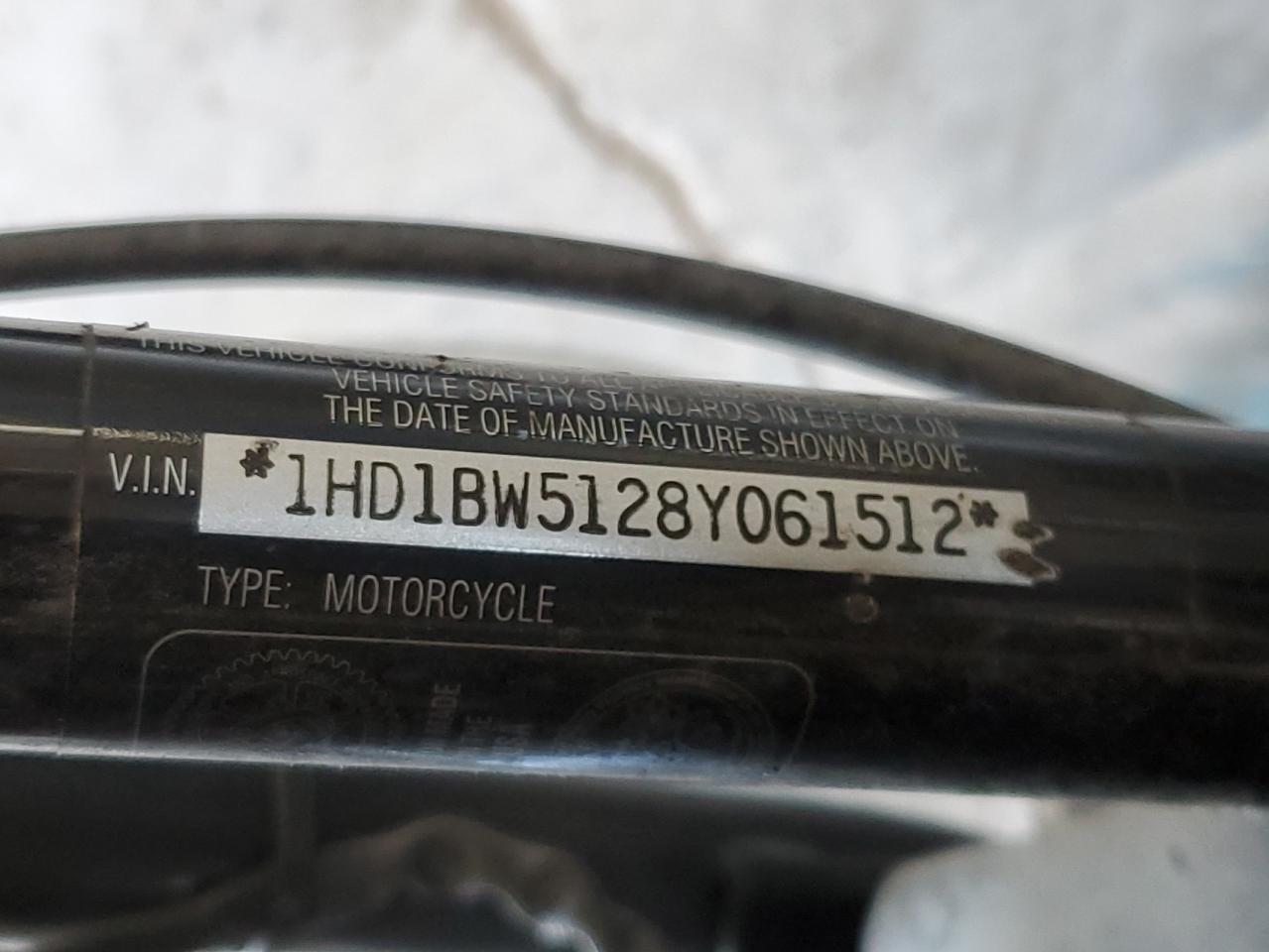 2008 Harley-Davidson Flstc VIN: 1HD1BW5128Y061512 Lot: 70667635