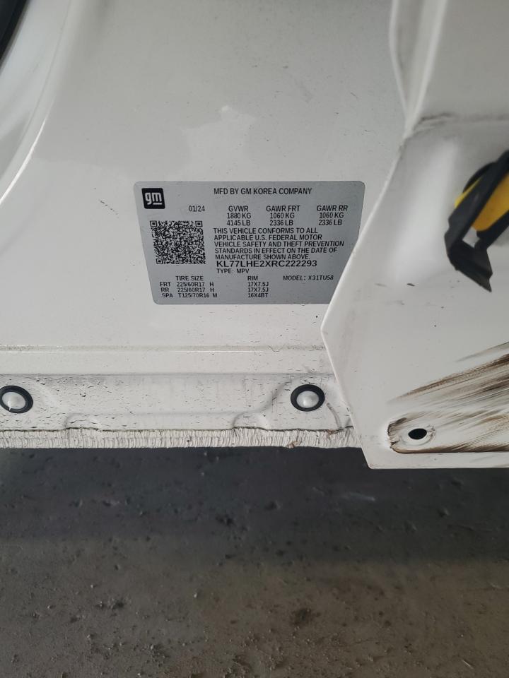 2024 Chevrolet Trax 1Lt VIN: KL77LHE2XRC222293 Lot: 70397095