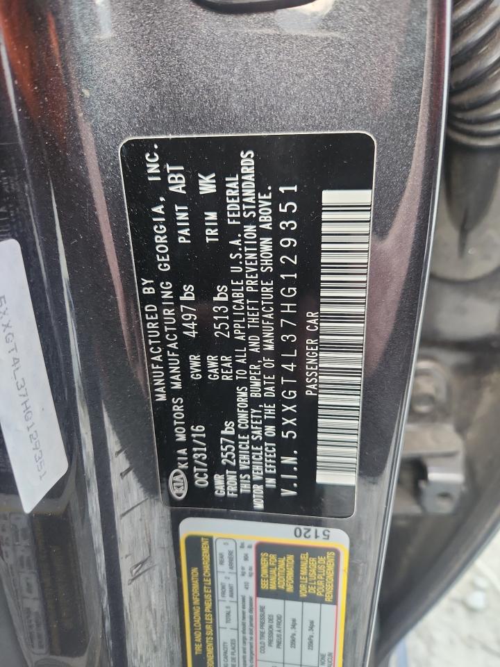 2017 Kia Optima Lx VIN: 5XXGT4L37HG129351 Lot: 70660285