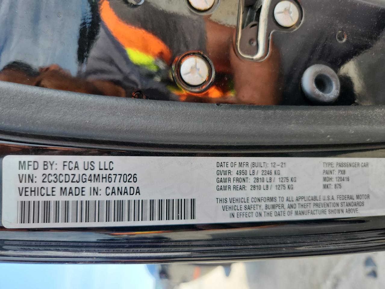 2021 Dodge Challenger Gt VIN: 2C3CDZJG4MH677026 Lot: 70479115