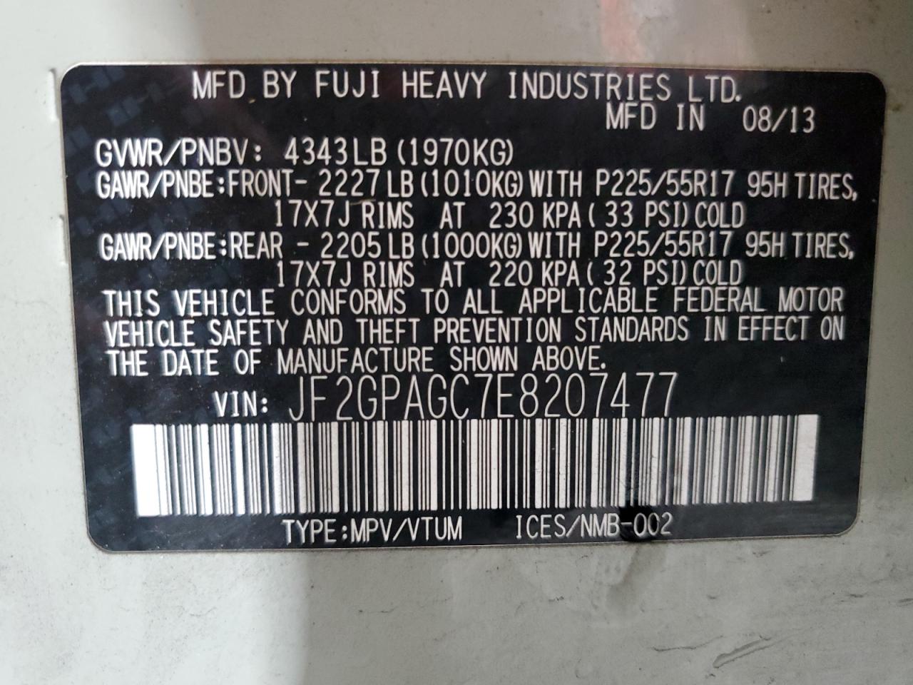 2014 Subaru Xv Crosstrek 2.0 Limited VIN: JF2GPAGC7E8207477 Lot: 70638395