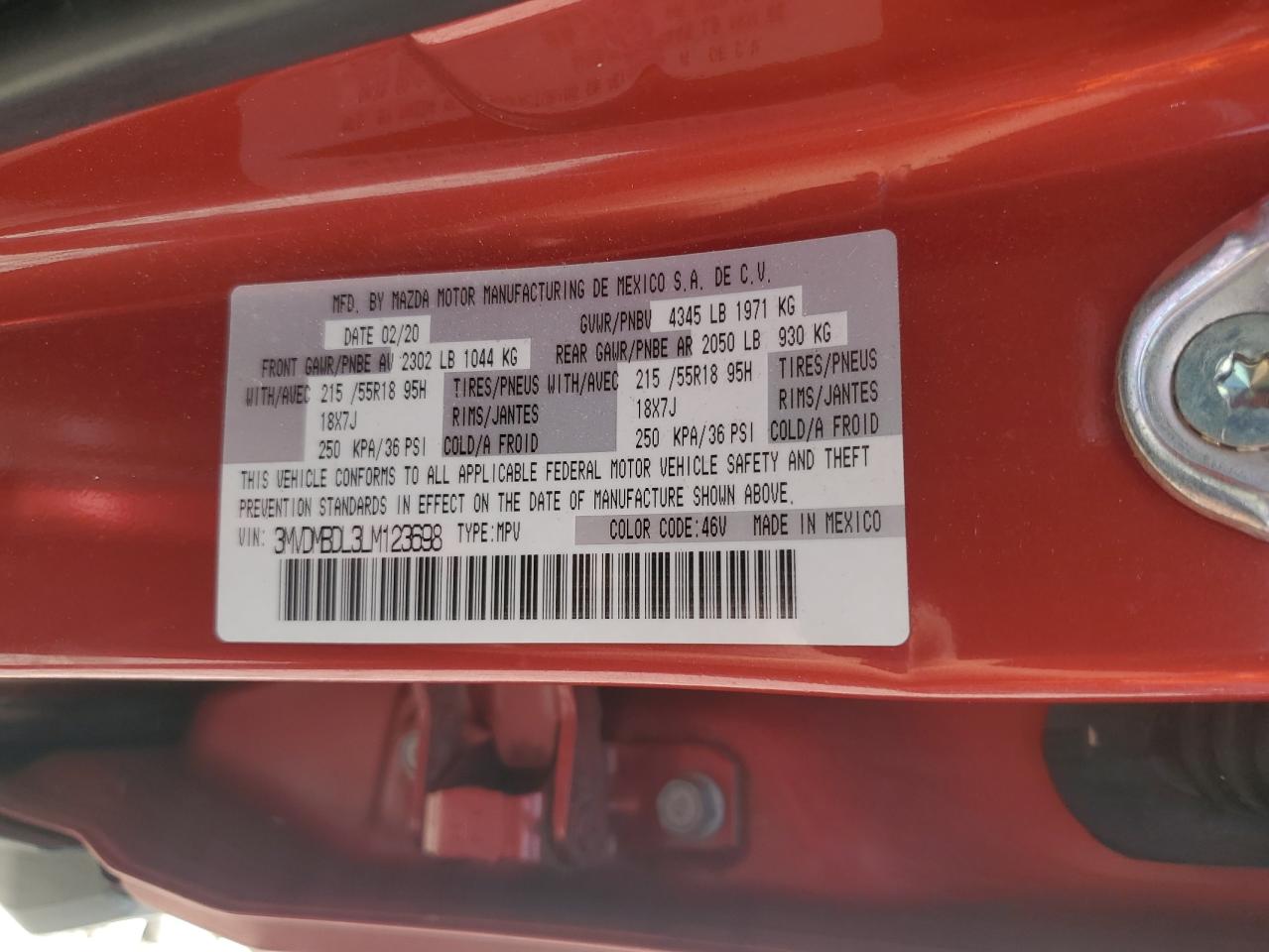 2020 Mazda Cx-30 Preferred VIN: 3MVDMBDL3LM123698 Lot: 67842625