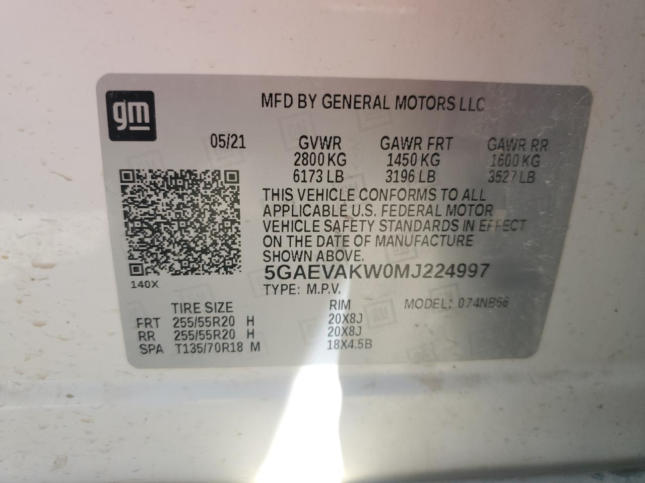 2021 Buick Enclave Essence VIN: 5GAEVAKW0MJ224997 Lot: 67982075