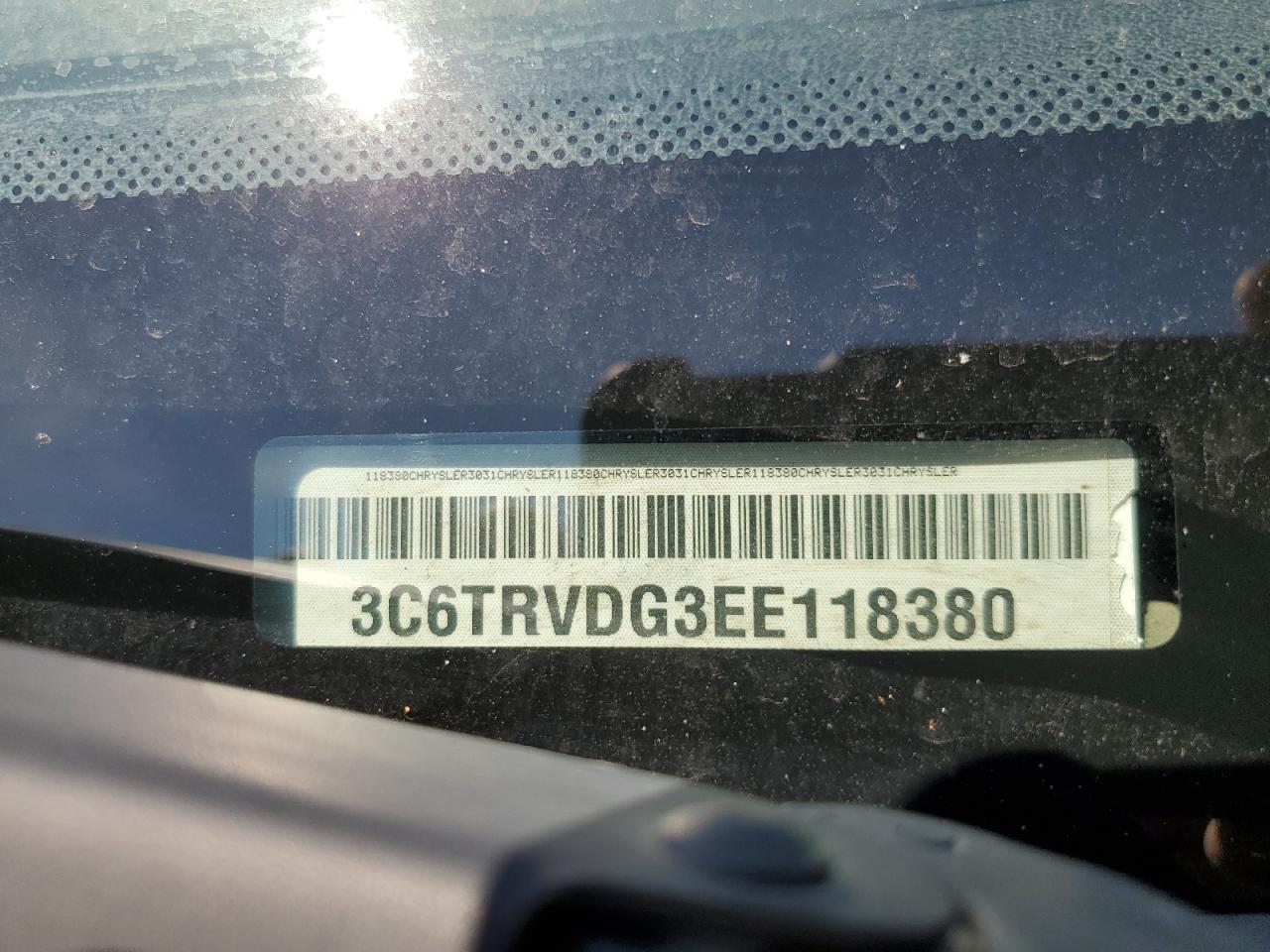 2014 Ram Promaster 2500 2500 High VIN: 3C6TRVDG3EE118380 Lot: 67244385