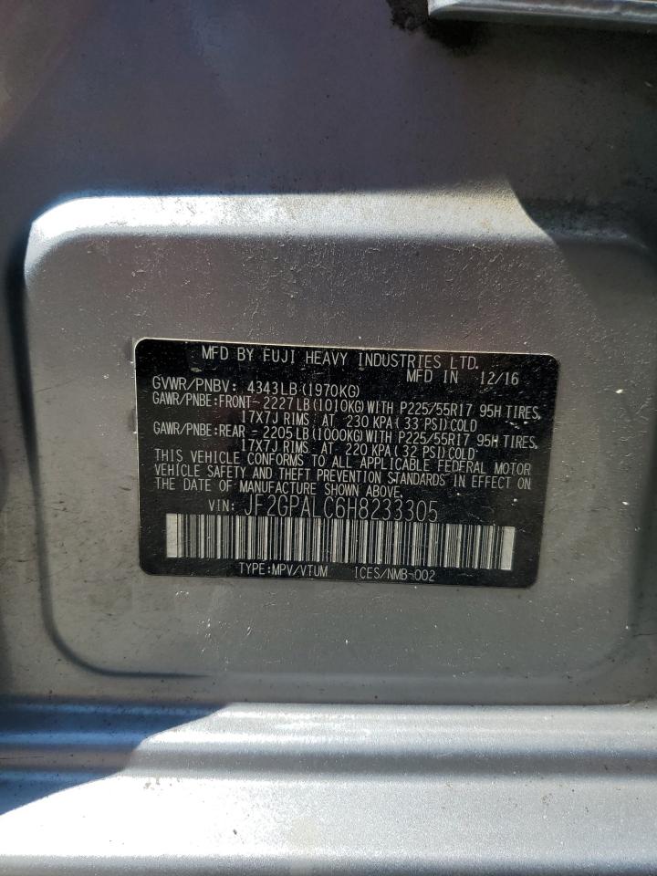 2017 Subaru Crosstrek Limited VIN: JF2GPALC6H8233305 Lot: 70029585