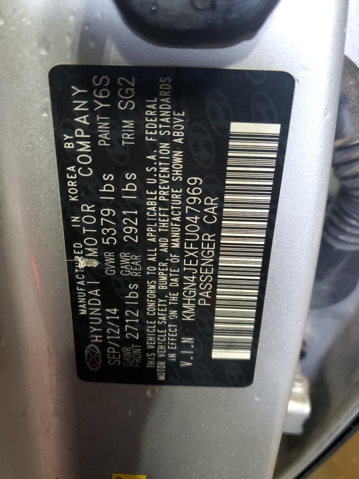 2015 Hyundai Genesis 3.8L VIN: KMHGN4JEXFU047969 Lot: 67904235