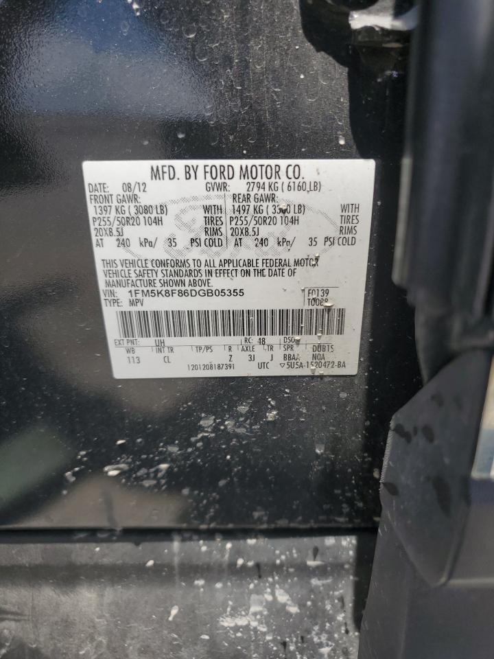 2013 Ford Explorer Limited VIN: 1FM5K8F86DGBB0535 Lot: 68433635