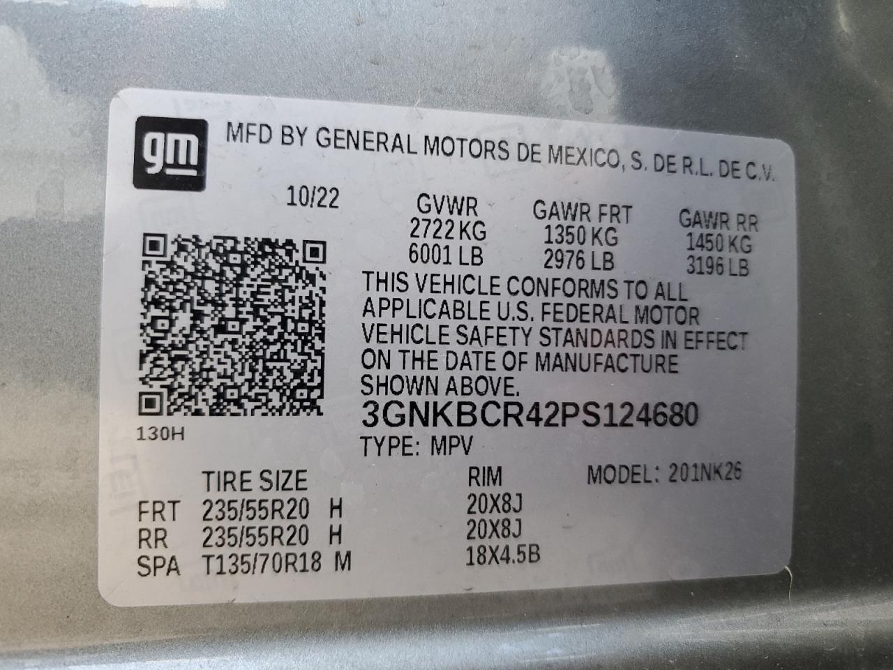 2023 Chevrolet Blazer 2Lt VIN: 3GNKBCR42PS124680 Lot: 69623475