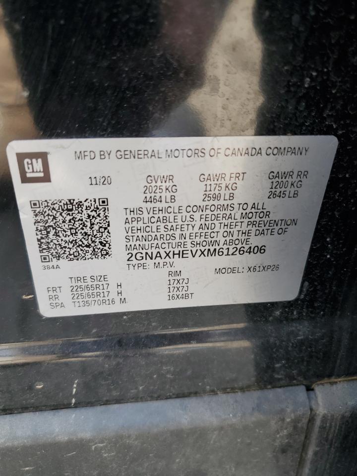 2021 Chevrolet Equinox Ls VIN: 2GNAXHEVXM6126406 Lot: 68558615