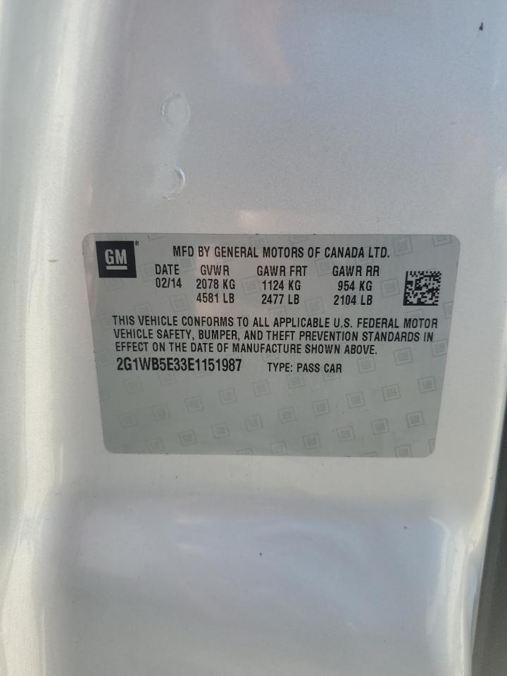 2014 Chevrolet Impala Limited Lt VIN: 2G1WB5E33E1151987 Lot: 70737315