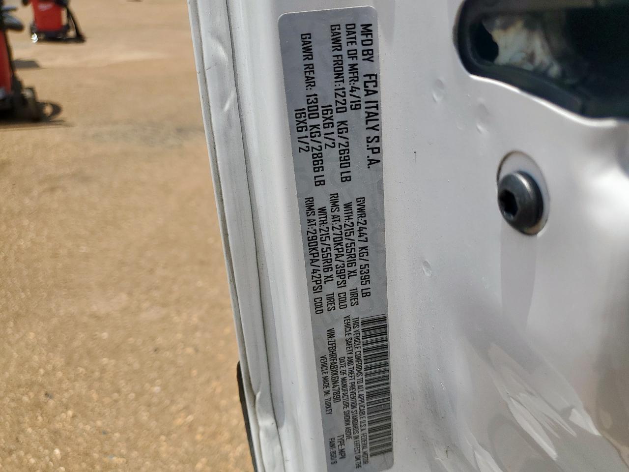 ZFBHRFABXK6N47890 2019 Ram Promaster City