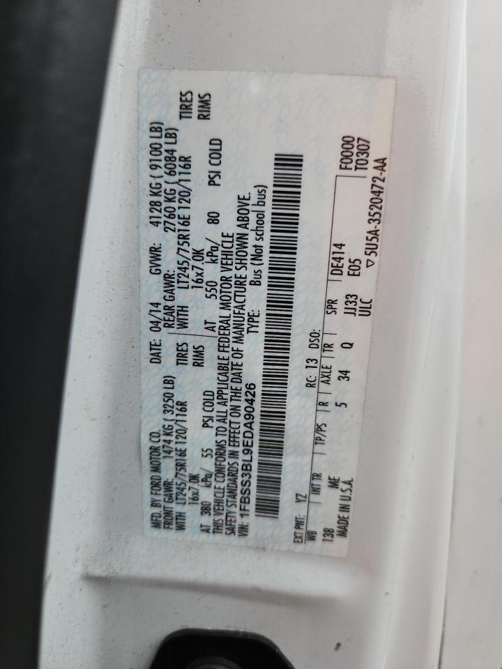 2014 Ford Econoline E350 Super Duty Wagon VIN: 1FBSS3BL9EDA90426 Lot: 67568595