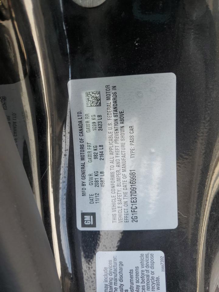 2013 Chevrolet Camaro Lt VIN: 2G1FC1E37D9169981 Lot: 68490545