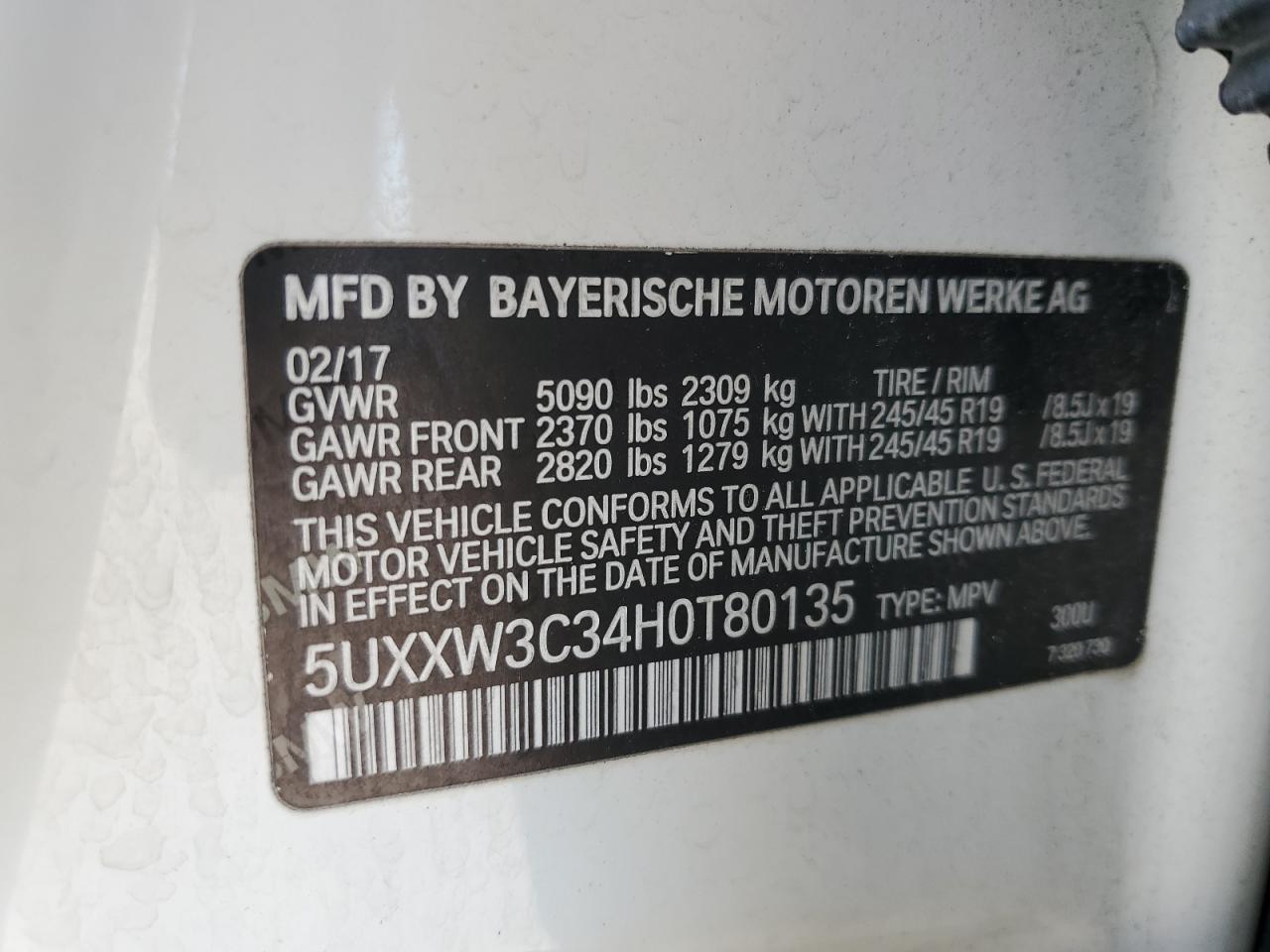 Фото: 5UXXW3C34H0T80135