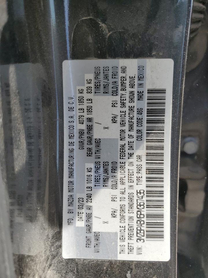 2023 Mazda 3 Select VIN: 3MZBPABM6PM367435 Lot: 68948465