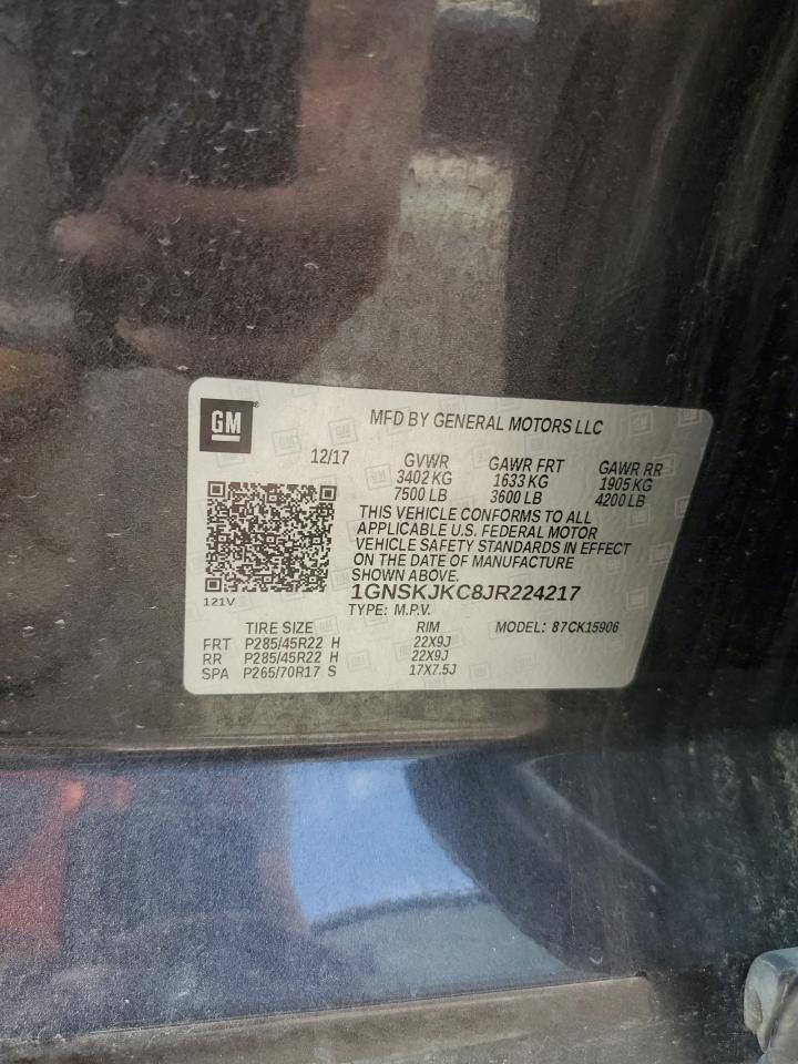 2018 Chevrolet Suburban K1500 Premier VIN: 1GNSKJKC8JR224217 Lot: 70680615