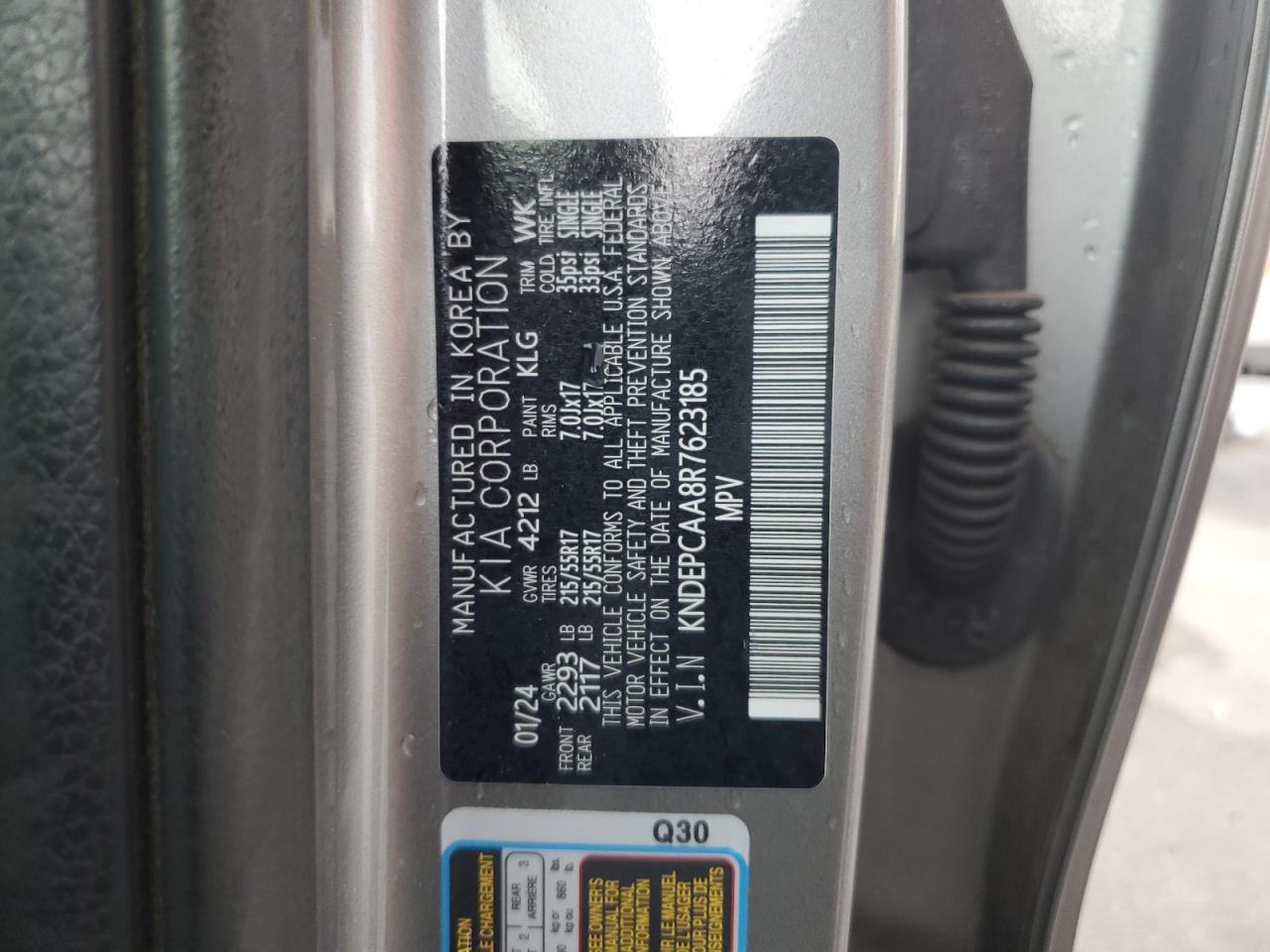 2024 Kia Seltos Lx VIN: KNDEPCAA8R7623185 Lot: 69558385