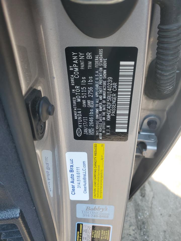 2011 Hyundai Genesis 4.6L VIN: KMHGC4DF5BU140239 Lot: 69137075