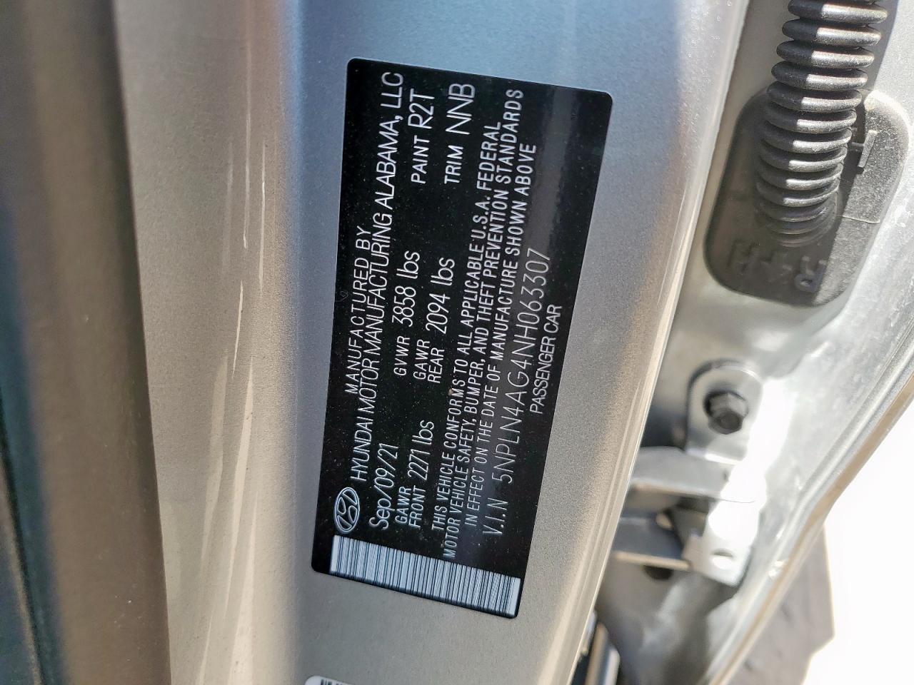 2022 Hyundai Elantra Sel VIN: 5NPLN4AG4NH063307 Lot: 68332575