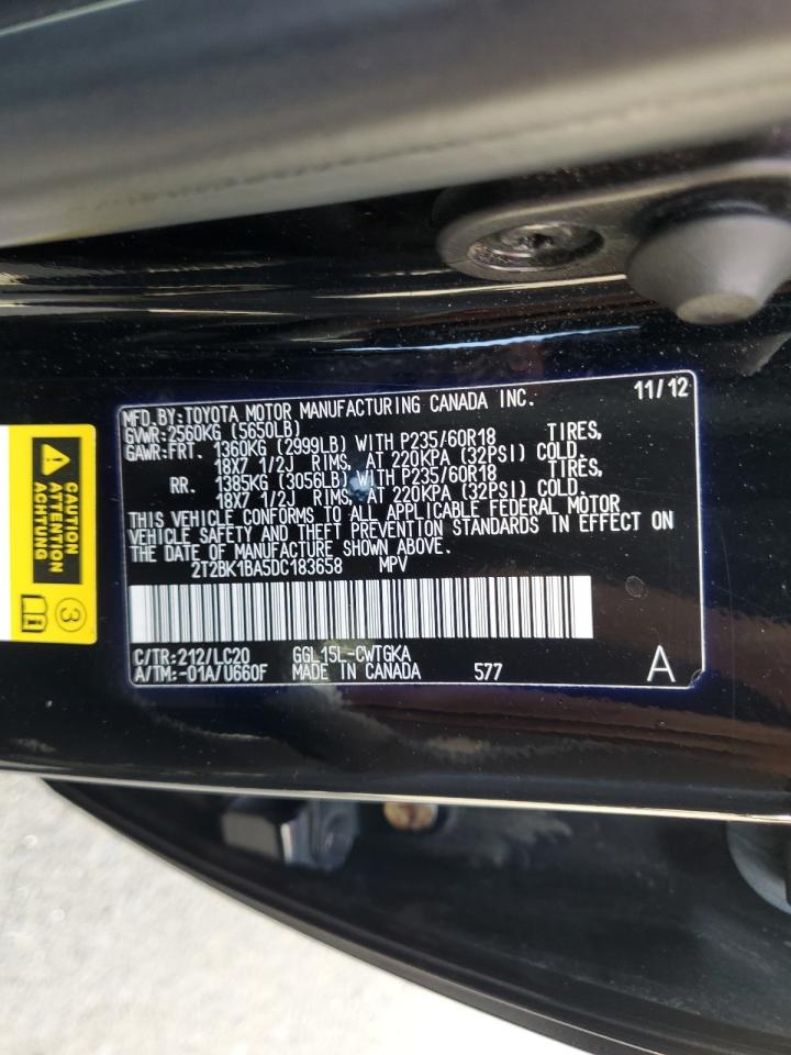 2013 Lexus Rx 350 Base VIN: 2T2BK1BA5DC183658 Lot: 70460475