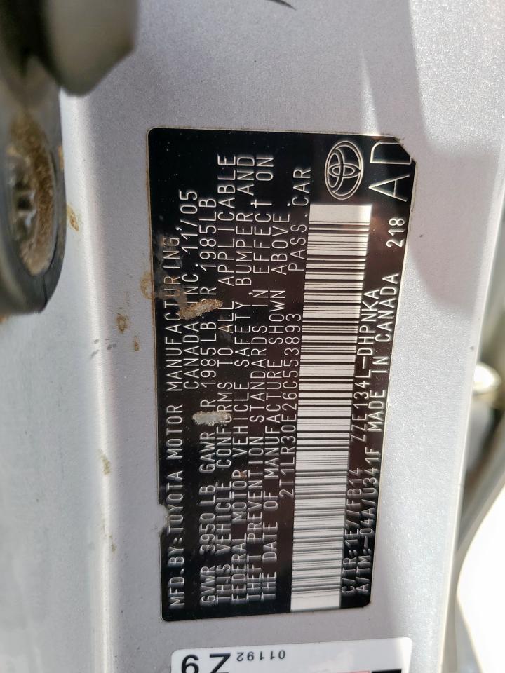 2006 Toyota Corolla Matrix Base VIN: 2T1LR30E26C553893 Lot: 68018925