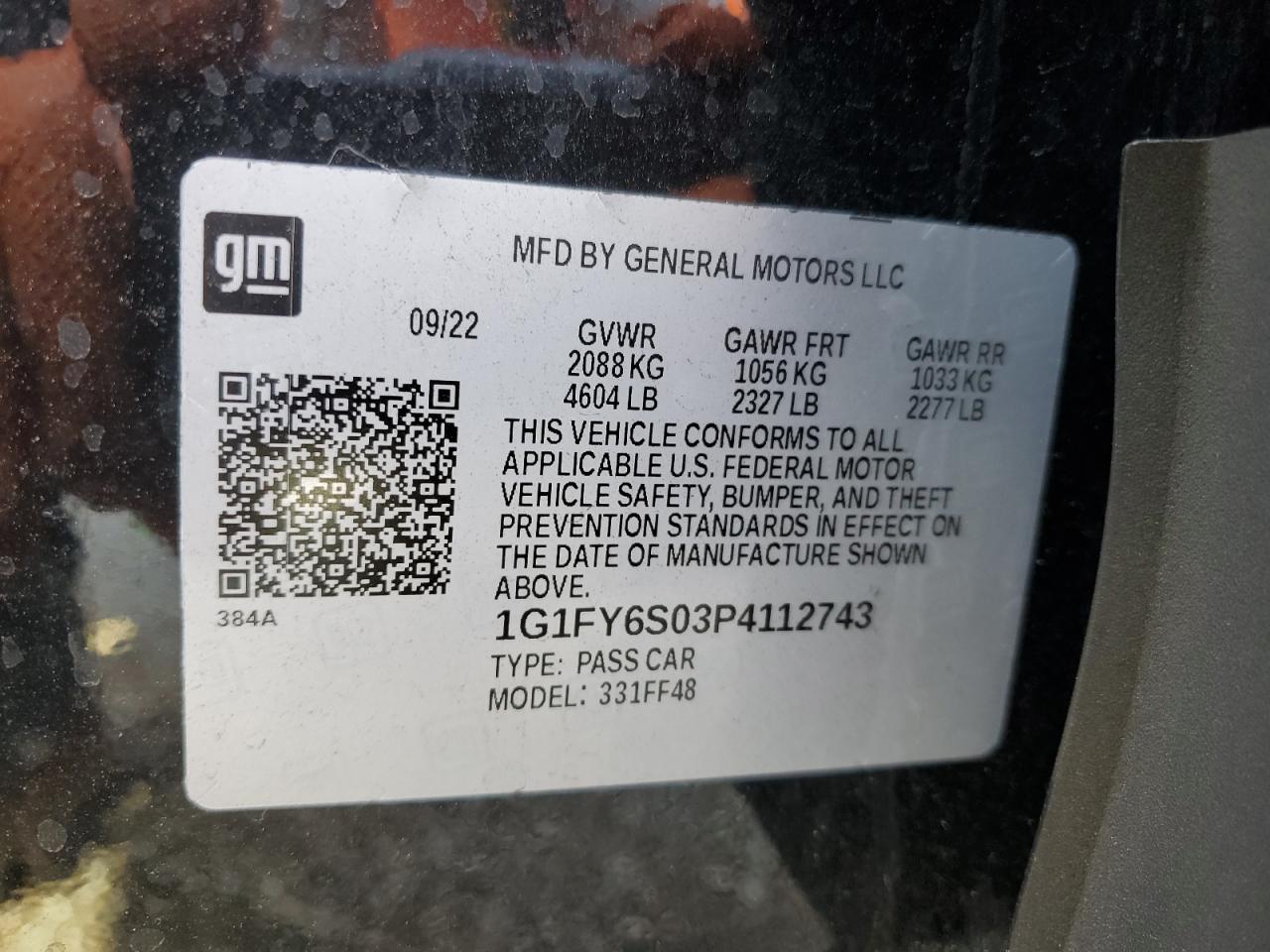 2023 Chevrolet Bolt Euv Lt VIN: 1G1FY6S03P4112743 Lot: 80732925