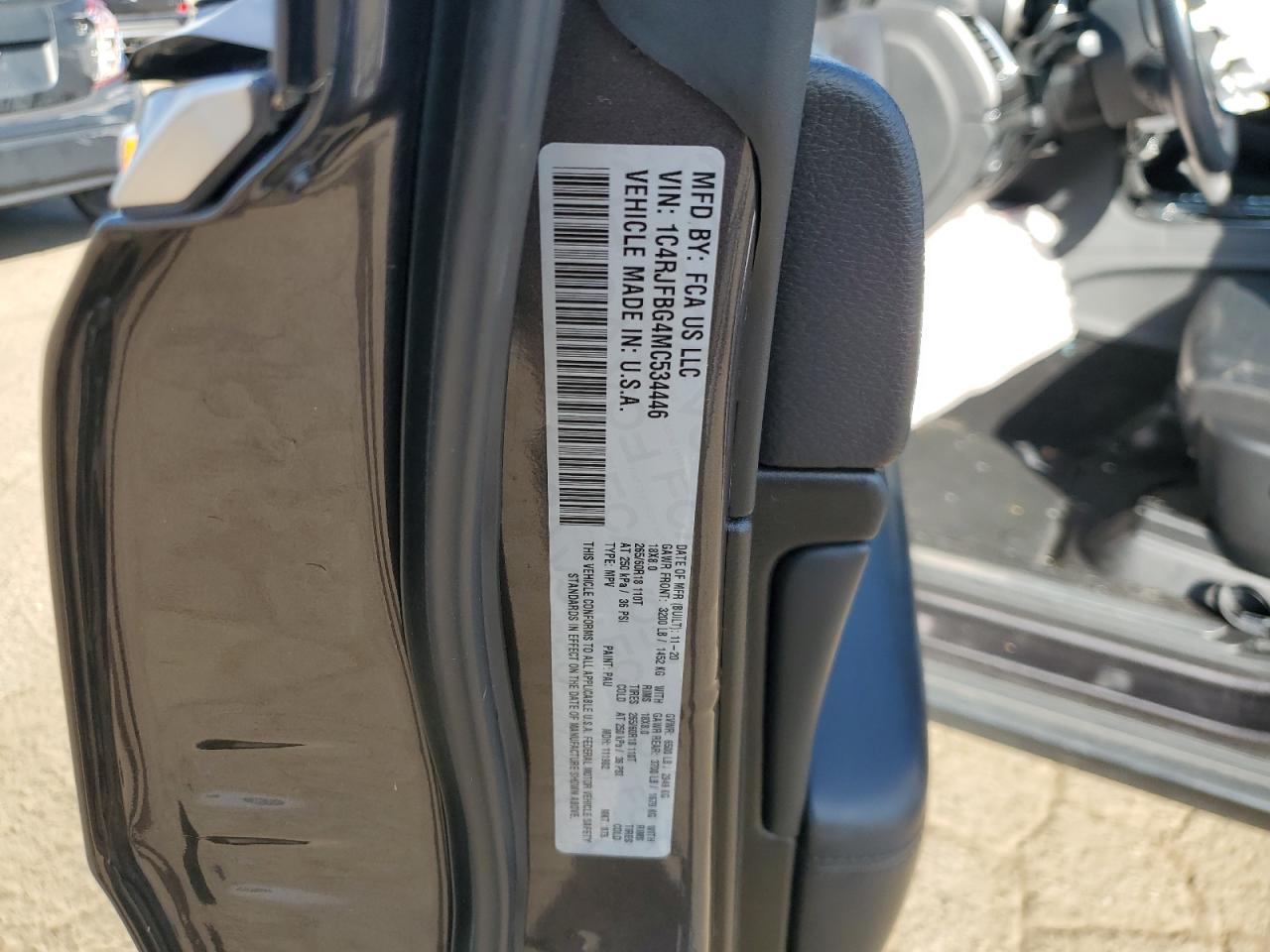 2021 Jeep Grand Cherokee Limited VIN: 1C4RJFBG4MC534446 Lot: 70320915