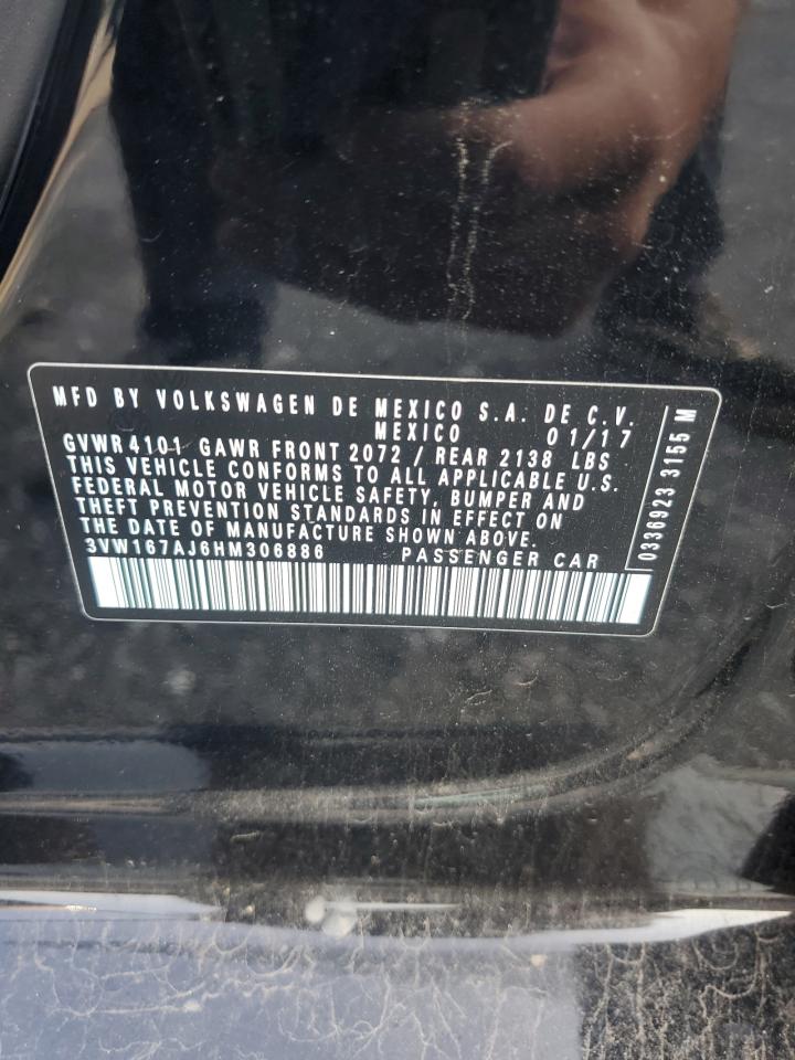 2017 Volkswagen Jetta S VIN: 3VW167AJ6HM306886 Lot: 68141225