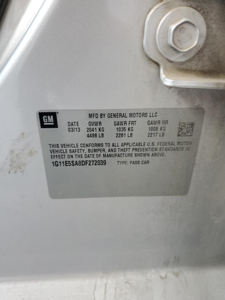 2013 Chevrolet Malibu 2Lt VIN: 1G11E5SA8DF272039 Lot: 69103345