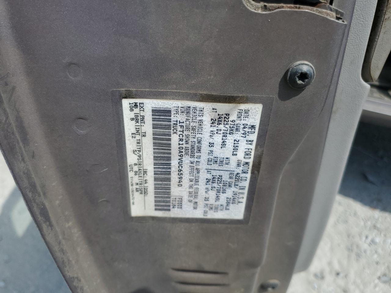 1997 Ford Ranger VIN: 1FTCR10A9VUC65940 Lot: 69583325