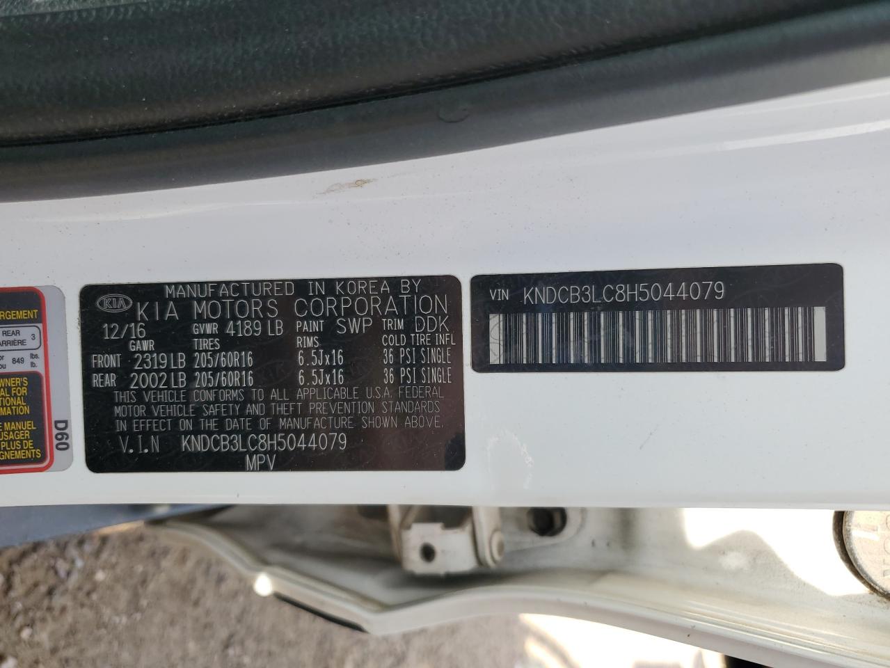 2017 Kia Niro Fe VIN: KNDCB3LC8H5044079 Lot: 69233465