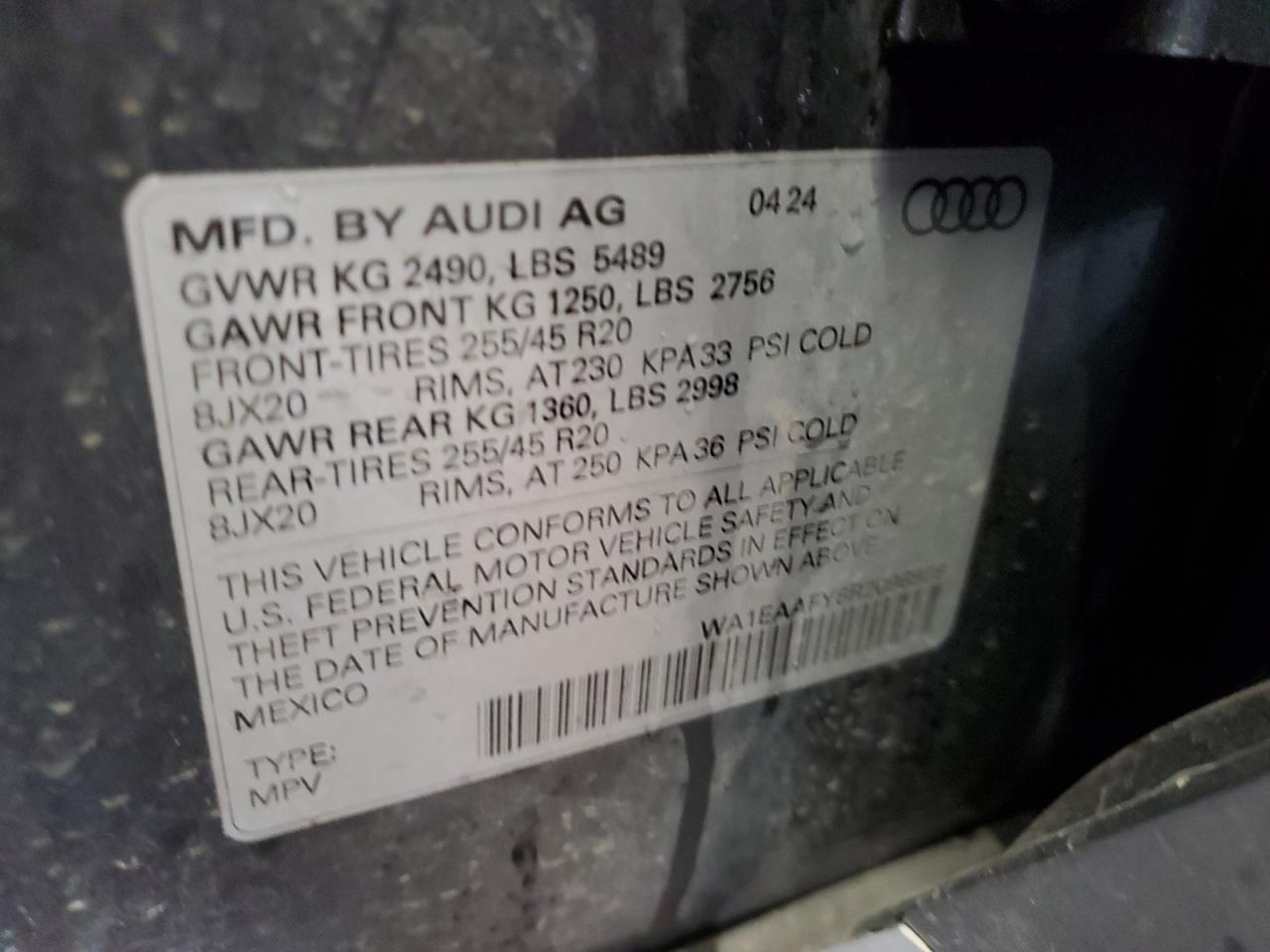 2024 Audi Q5 Premium Plus 45 VIN: WA1EAAFY6R2096928 Lot: 70678305