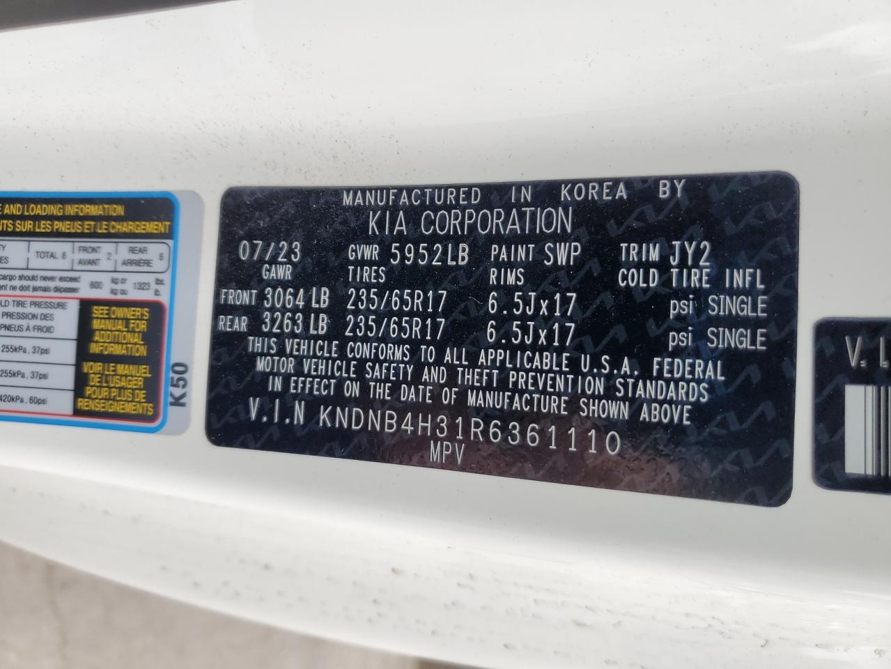 2024 Kia Carnival Lx VIN: KNDNB4H31R6361110 Lot: 69230005