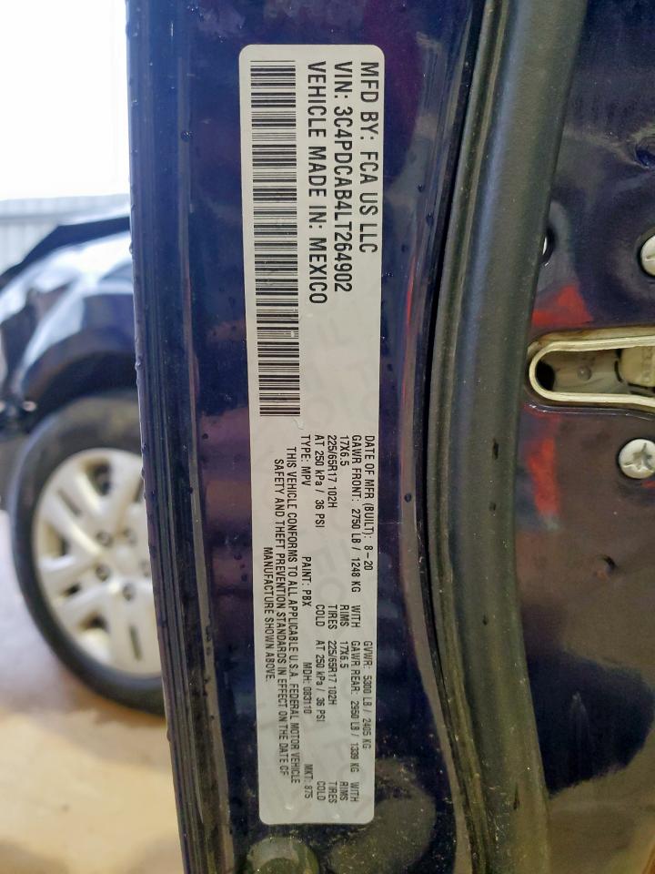 2020 Dodge Journey Se VIN: 3C4PDCAB4LT264902 Lot: 70766205