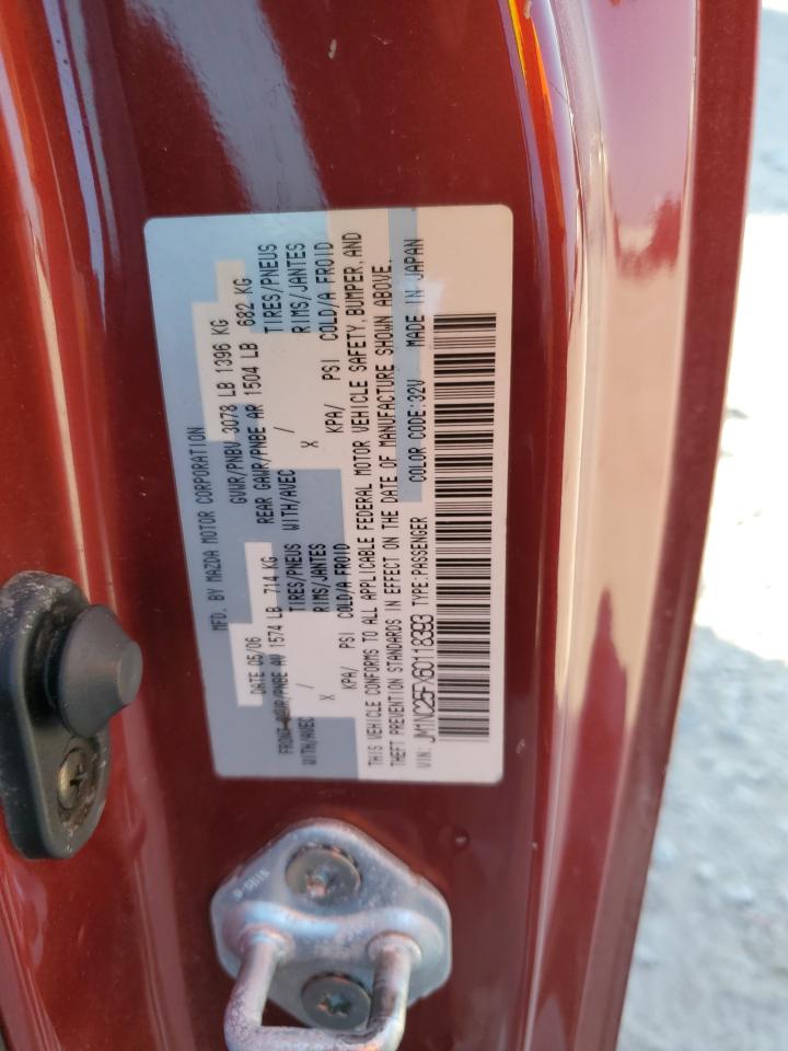 2006 Mazda Mx-5 Miata VIN: JM1NC25FX60118393 Lot: 69922635