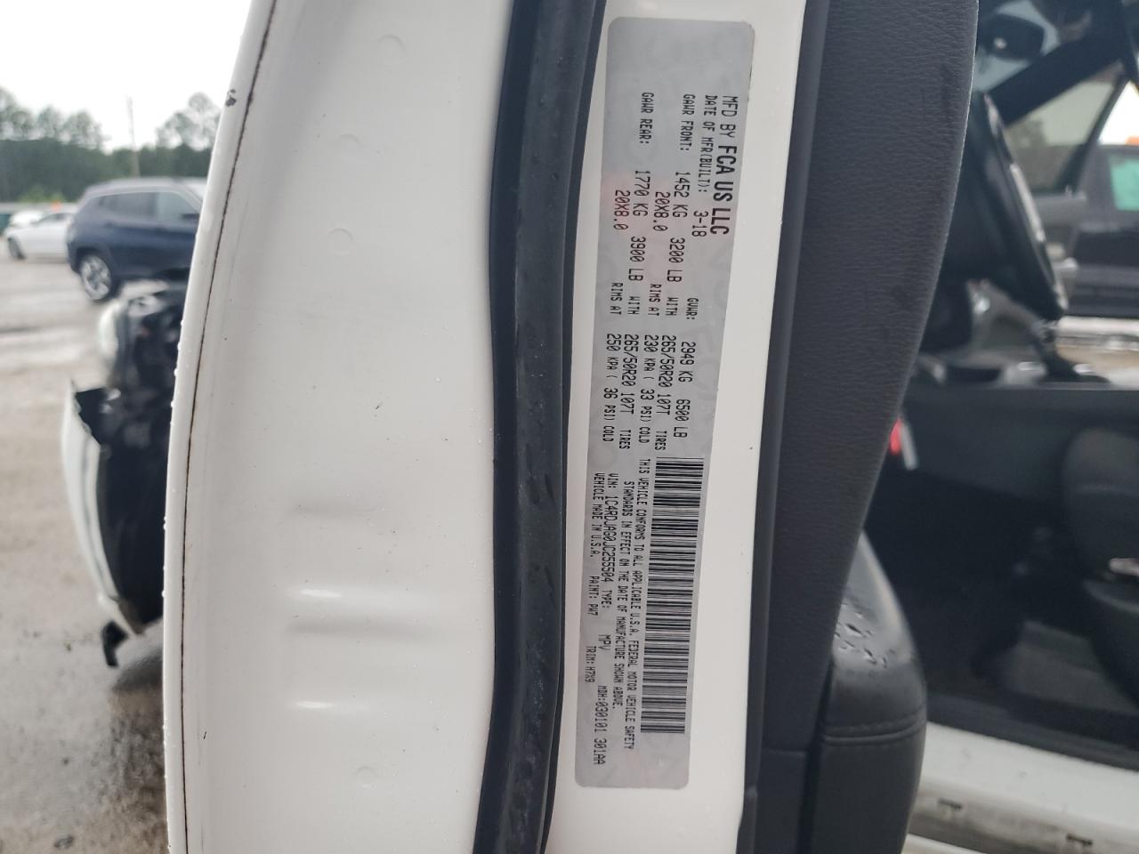 2018 Dodge Durango Sxt VIN: 1C4RDJAG0JC255504 Lot: 65701125