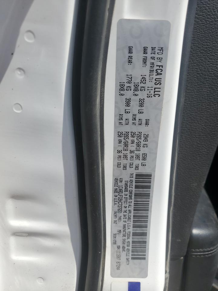 2017 Dodge Durango Ssv VIN: 1C4RDJFG9HC737651 Lot: 68966365