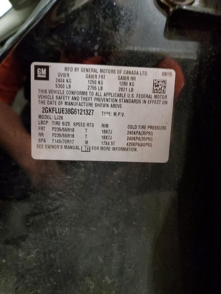 2016 GMC Terrain Slt VIN: 2GKFLUE38G6121327 Lot: 68686875