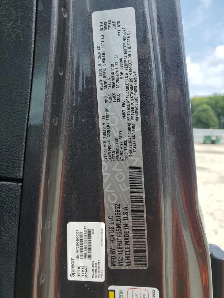 2021 Jeep Gladiator Overland VIN: 1C6HJTFG5ML615662 Lot: 67148835