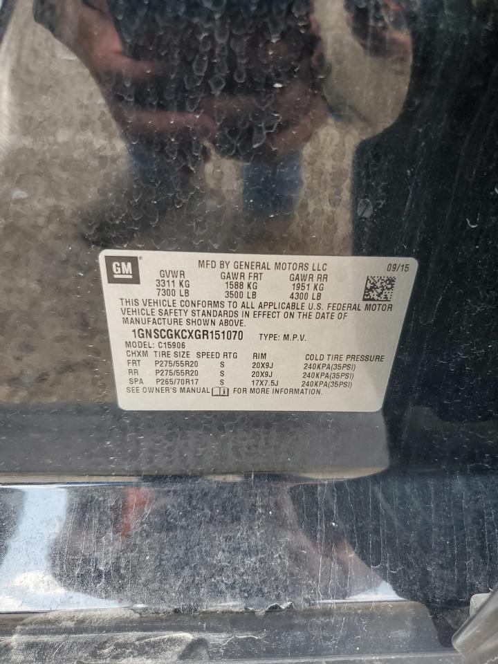 2016 Chevrolet Suburban C1500 Ls VIN: 1GNSCGKCXGR151070 Lot: 69067775